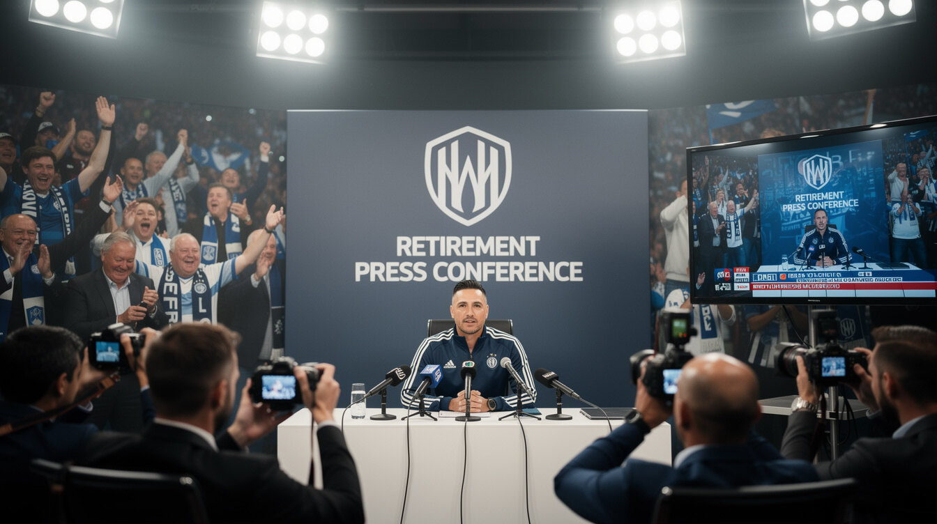 soccer player retirement press conference